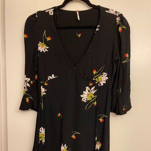Free People Time on My Side Wrap Dress Black